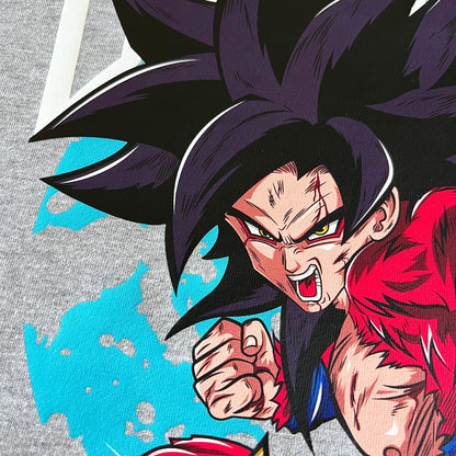 SSJ4 Goku Hoodie (Heather Grey) - mangastreetwear