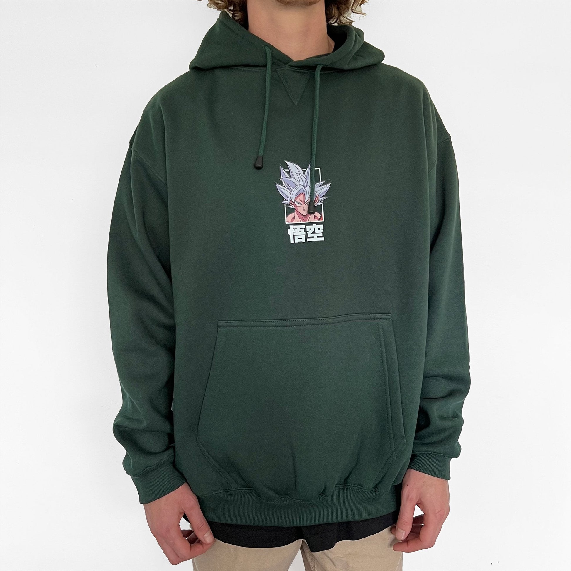 UI Goku Hoodie (Bottle Green) - mangastreetwear