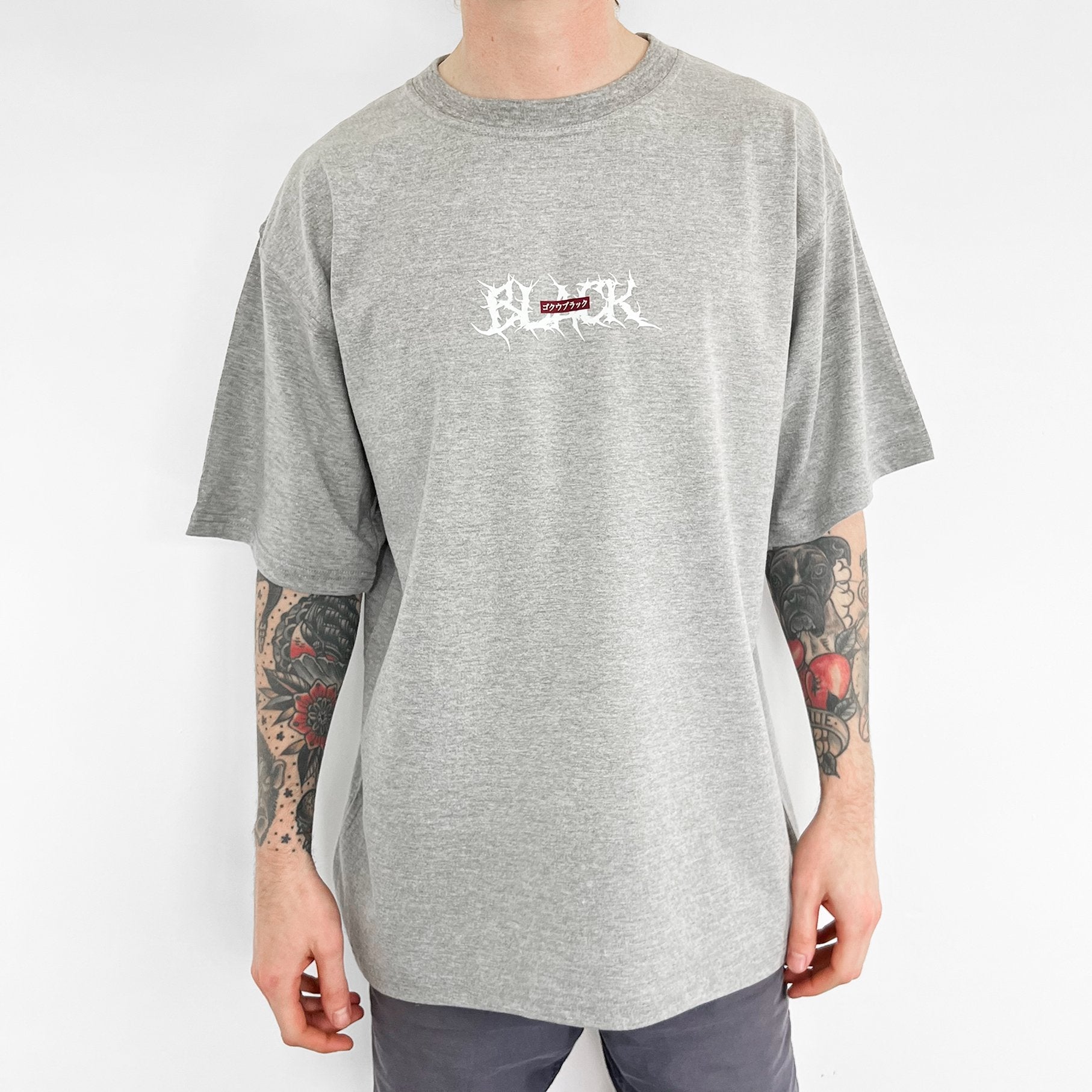 Black Tee (heather grey) - mangastreetwear