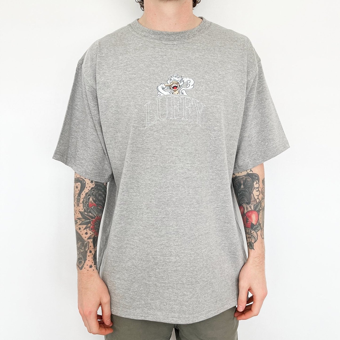 Luffy Tee (heather grey) - mangastreetwear